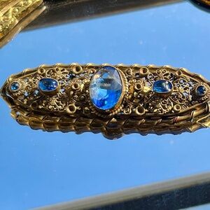 Antique Blue Gemstone Brooch
